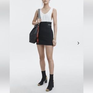 T by Alexander Wang Logo Print Mini Skirt Black